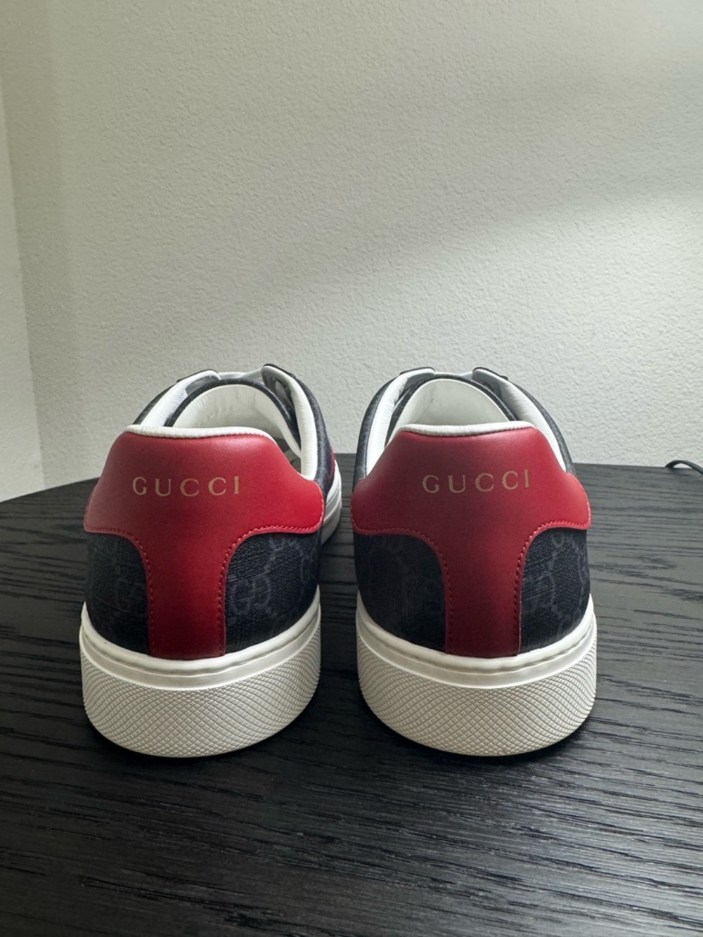 Gucci Ace Web Sneakers GG Monogram Black 10 - Picture 7 of 8